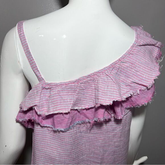 Anthropologie‎ Holding Horses Linen Purple One Shoulder Ruffle Top - XS - Picture 11 of 14
